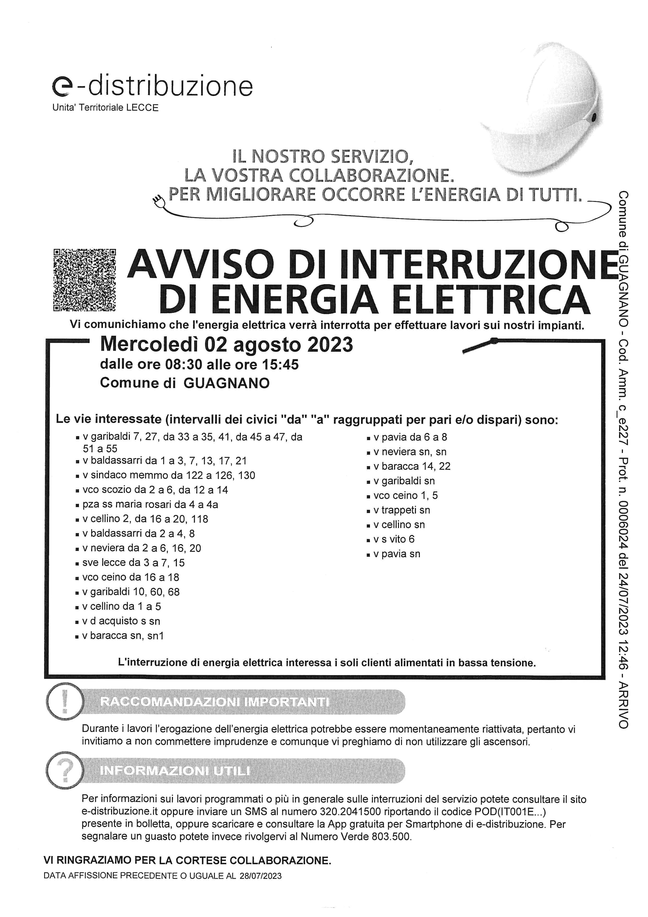 interruzione energia